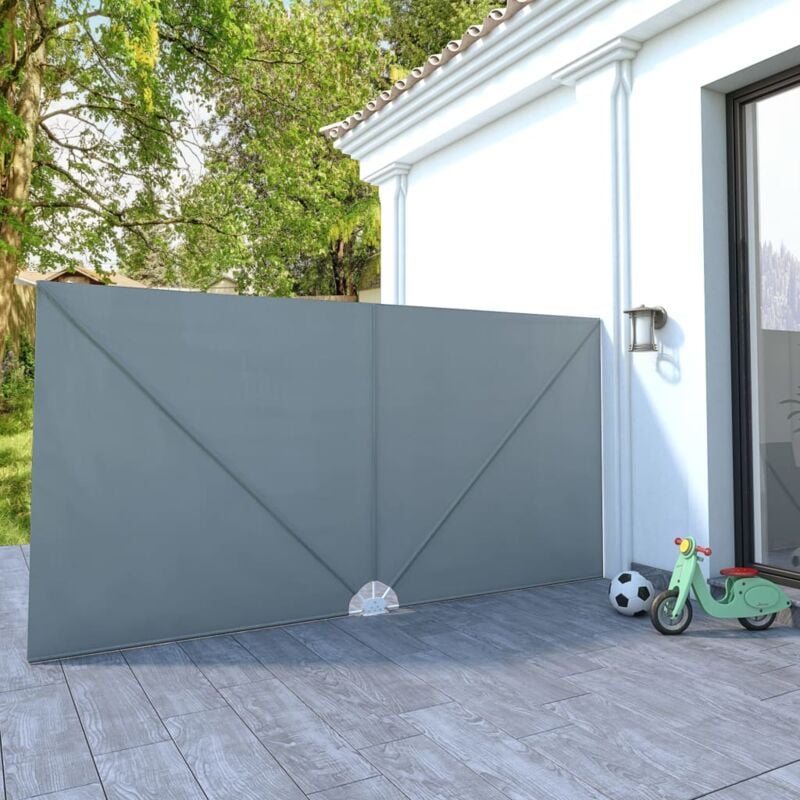 foto del prodotto tenda laterale per terrazza pieghevole 400x200 cm vari colori colore grigio