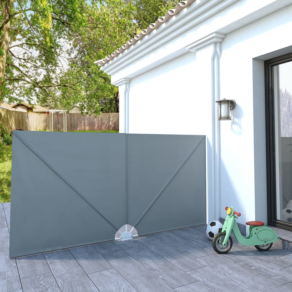 foto del prodotto tenda laterale per terrazza pieghevole grigio 300x150 cm cod mxl 14820