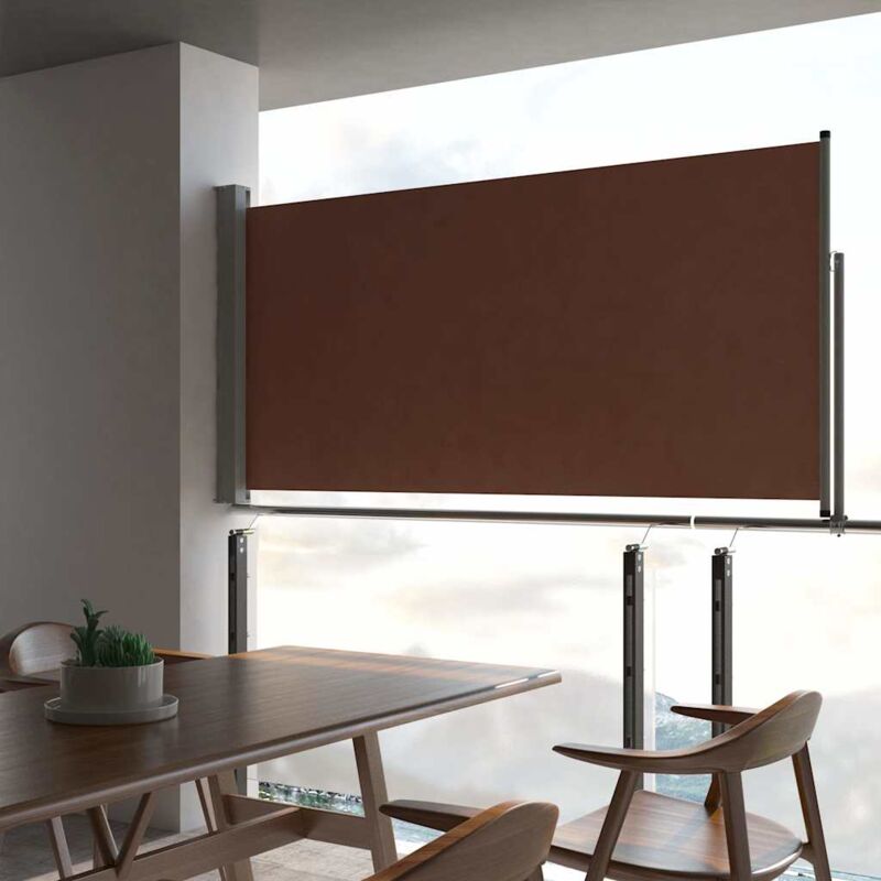 foto del prodotto tenda laterale retrattile per patio 120x300 cm marrone vidaxl