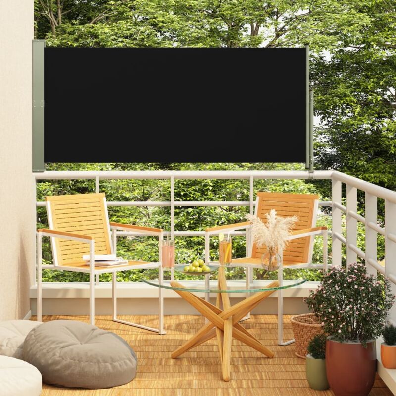 foto del prodotto tenda laterale retrattile per patio 140x300 cm nera