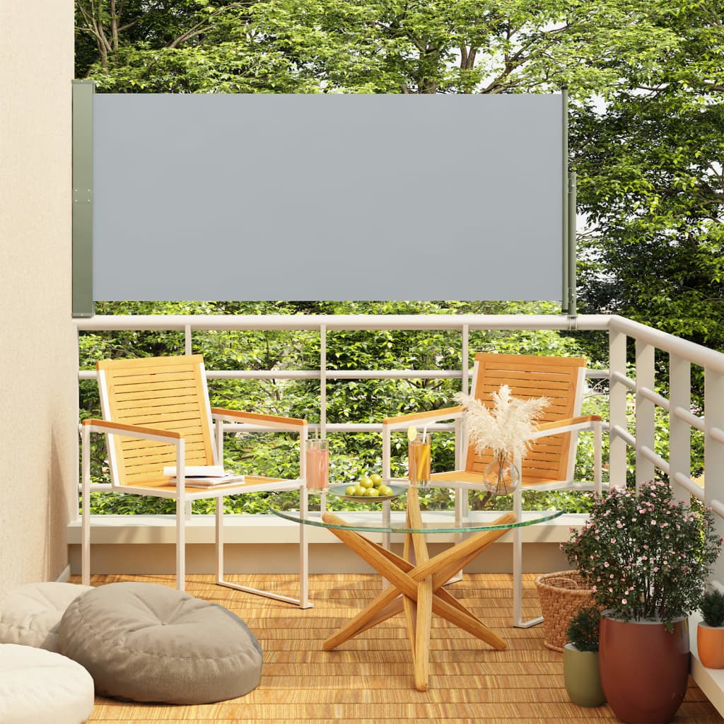 foto del prodotto tenda laterale retrattile per patio 160x300 cm grigia cod mxl 5508