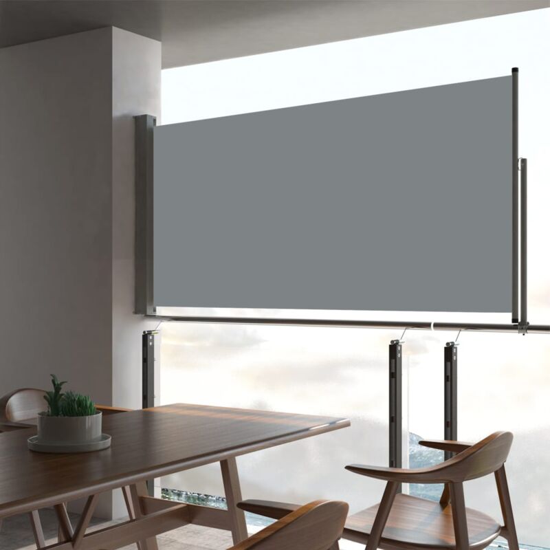 foto del prodotto tenda laterale retrattile per patio 80x300 cm grigia