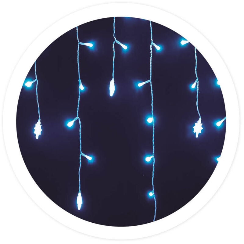 foto del prodotto tenda led con stelle 2.3mx4 altezze 8 funzioni luce fredda