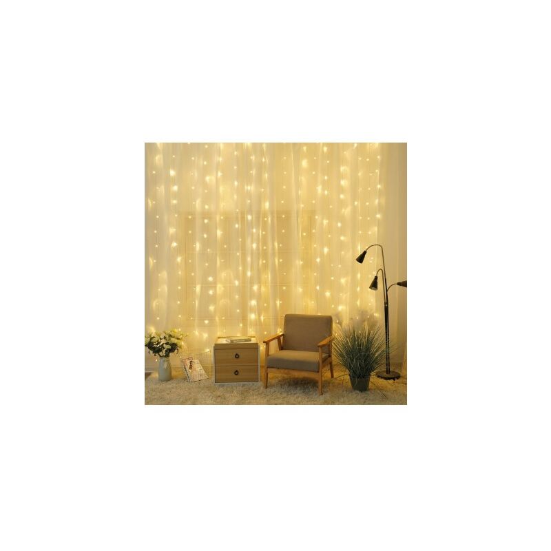 foto del prodotto tenda led luminosa 3x1m luce calda