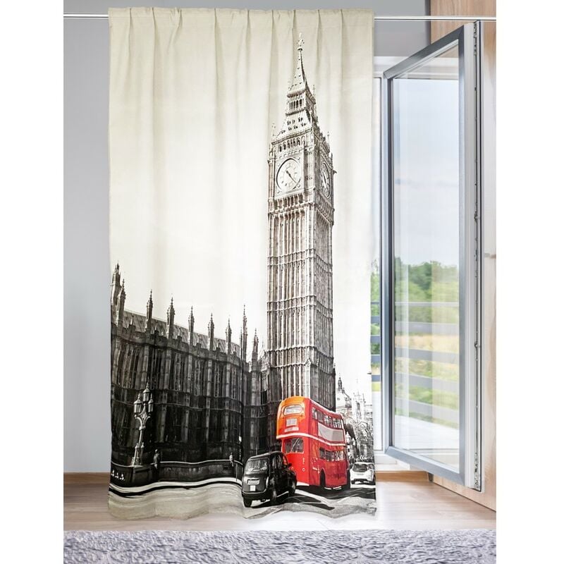foto del prodotto tenda londra inglese bus cm.160x240 confezionata made in italy misto lino