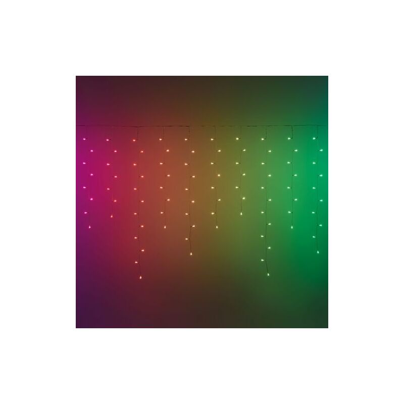 foto del prodotto tenda luminosa 225 led multicolor di natale cascata da interno ed esterno 500 cm