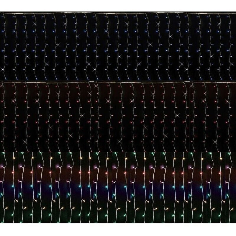 foto del prodotto tenda luminosa blu stringa luci led pioggia cascata di natale esterno prolungabile bianco freddo 4mt illuminazione 200 luminarie colorigenerali 