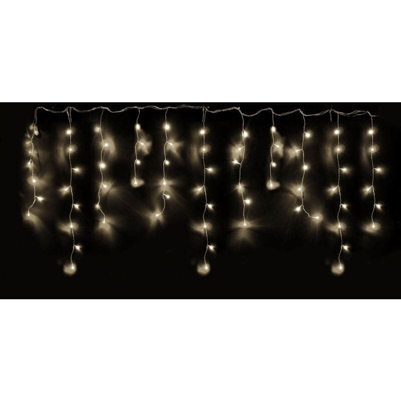 foto del prodotto tenda luminosa con maxi led cascata da esterno decorazione natalizia 3,6 mt x h 80 cm luce fredda