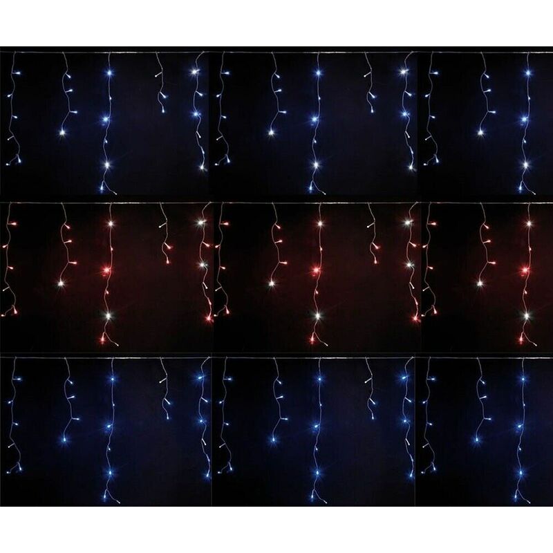 foto del prodotto tenda luminosa luci led pioggia di natale esterno prolungabile flash bianco freddo 3mt illuminazione 80 rosse multicolor blu colorigenerali bianco