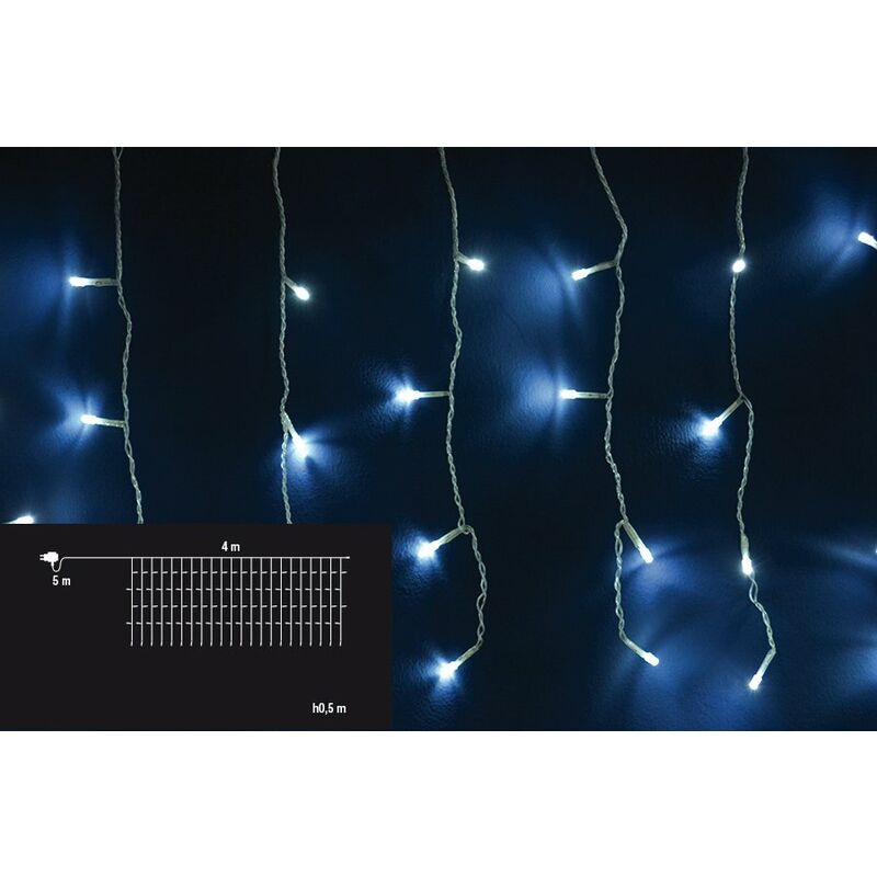 foto del prodotto tenda luminosa natalizia luci led natale prolungabile flash esterno 4x0.5 mt temperatura di colore luce bianca flash numero led 160