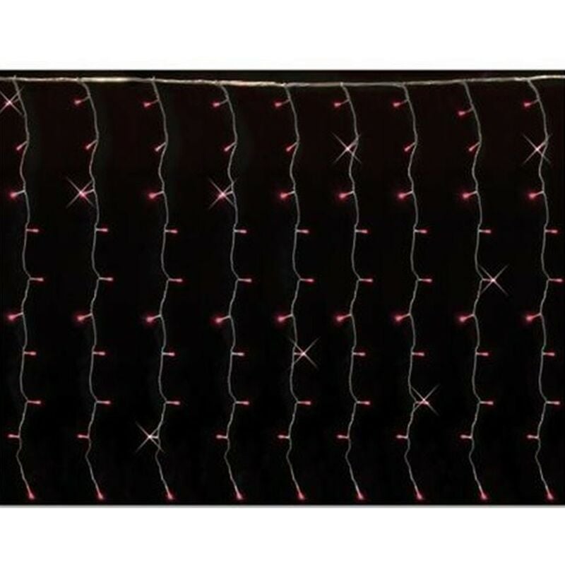 immagine 0 del prodotto tenda luminosa rossa stringa 200 luci led pioggia cascata di natale esterno prolungabile bianco freddo 4mt di illuminazione