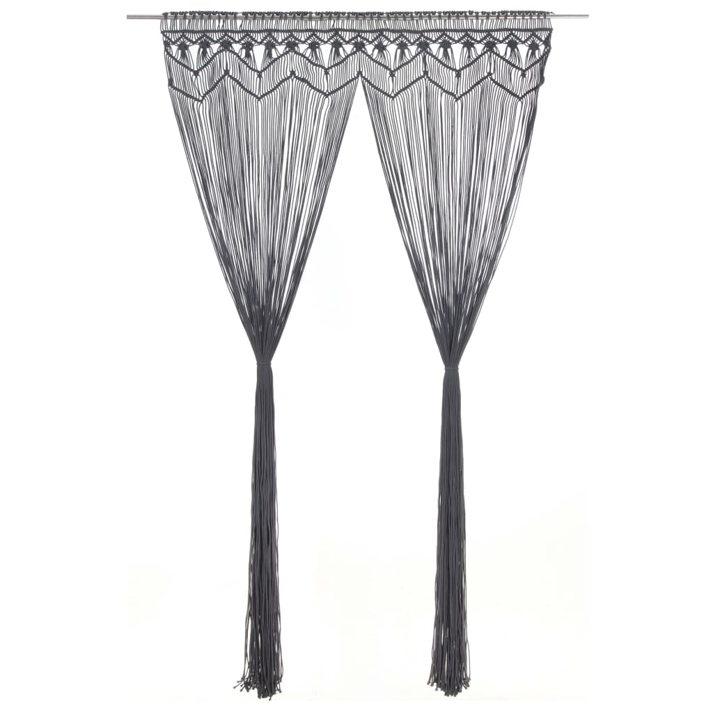 foto del prodotto tenda macram antracite 140x240 cm in cotone cod mxl 72937