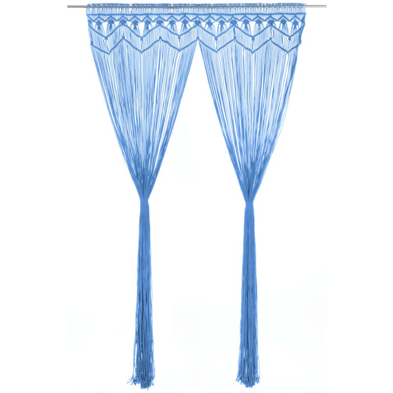 foto del prodotto tenda macram blu 140x240 cm in cotone vidaxl