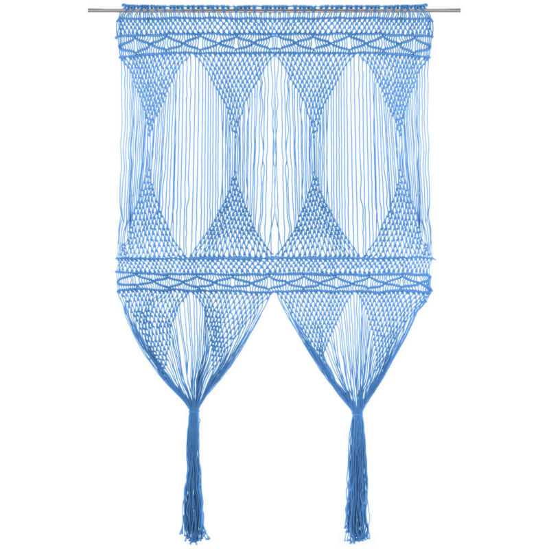 foto del prodotto tenda macram blu 140x240 cm in cotone vidaxl