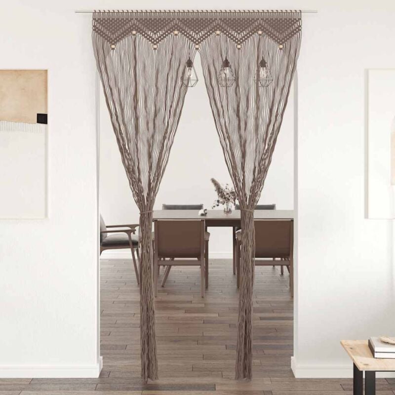 foto del prodotto tenda macram grigio talpa 140x240 cm in cotone vidaxl