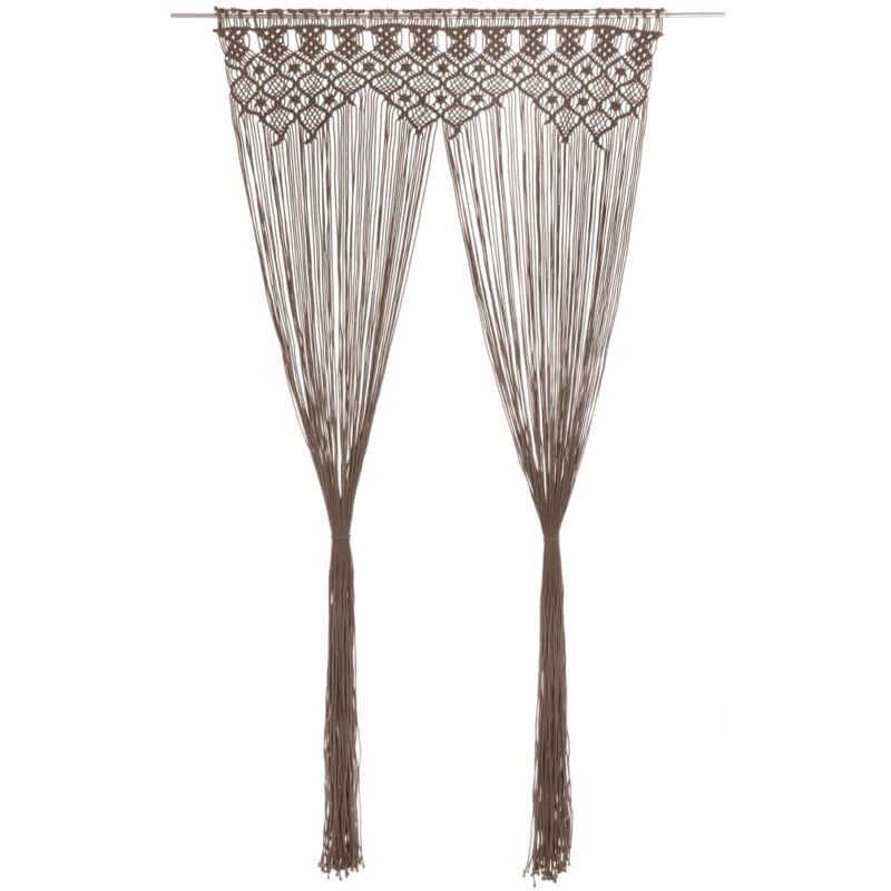 foto del prodotto tenda macramè grigio talpa 140x240 cm in cotone - vidaxl