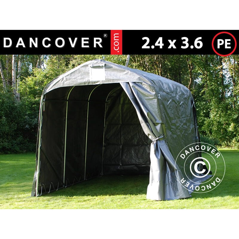 foto del prodotto tenda magazzino tenda garage pro 2,4x3,6x2,34m pe, grigio