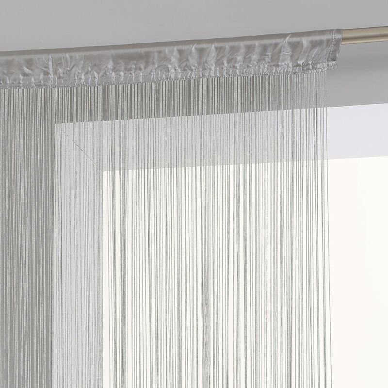 foto del prodotto tenda metallica grigia 90x200cm atmosphera cr ateur d int rieur