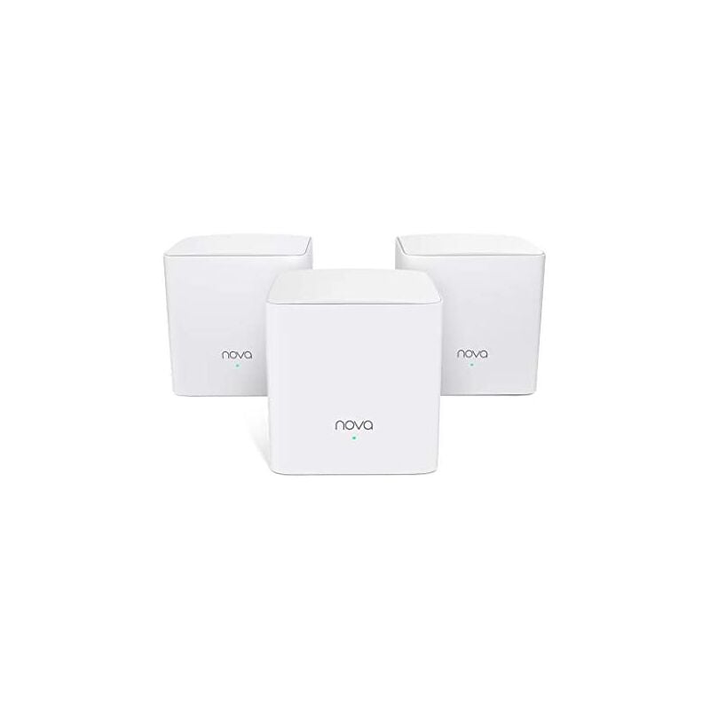 foto del prodotto tenda nova mw5s 3 pack true band dual wifi mesh fino a 300 m , ac1200, alexa, gigabit lan wan, qos, per casa, ufficio, residenziale equivalente
