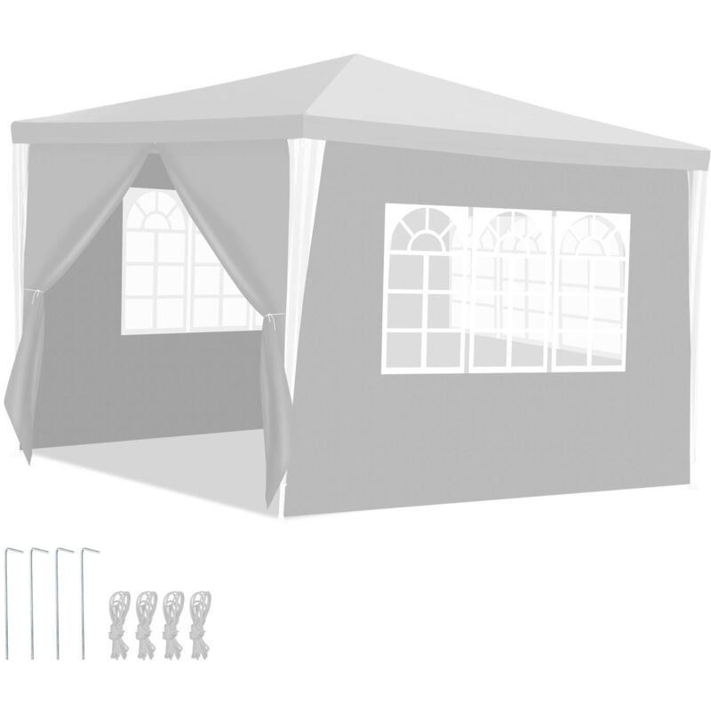 foto del prodotto tenda o pergolato tenda per ricevimenti con pannelli laterali rimovibili grande bianco 3x3m swanew