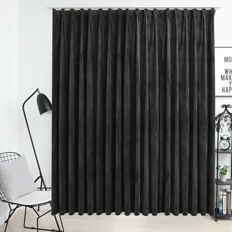 foto del prodotto tenda oscurante con ganci in velluto antracite 290x245 cm vidaxl