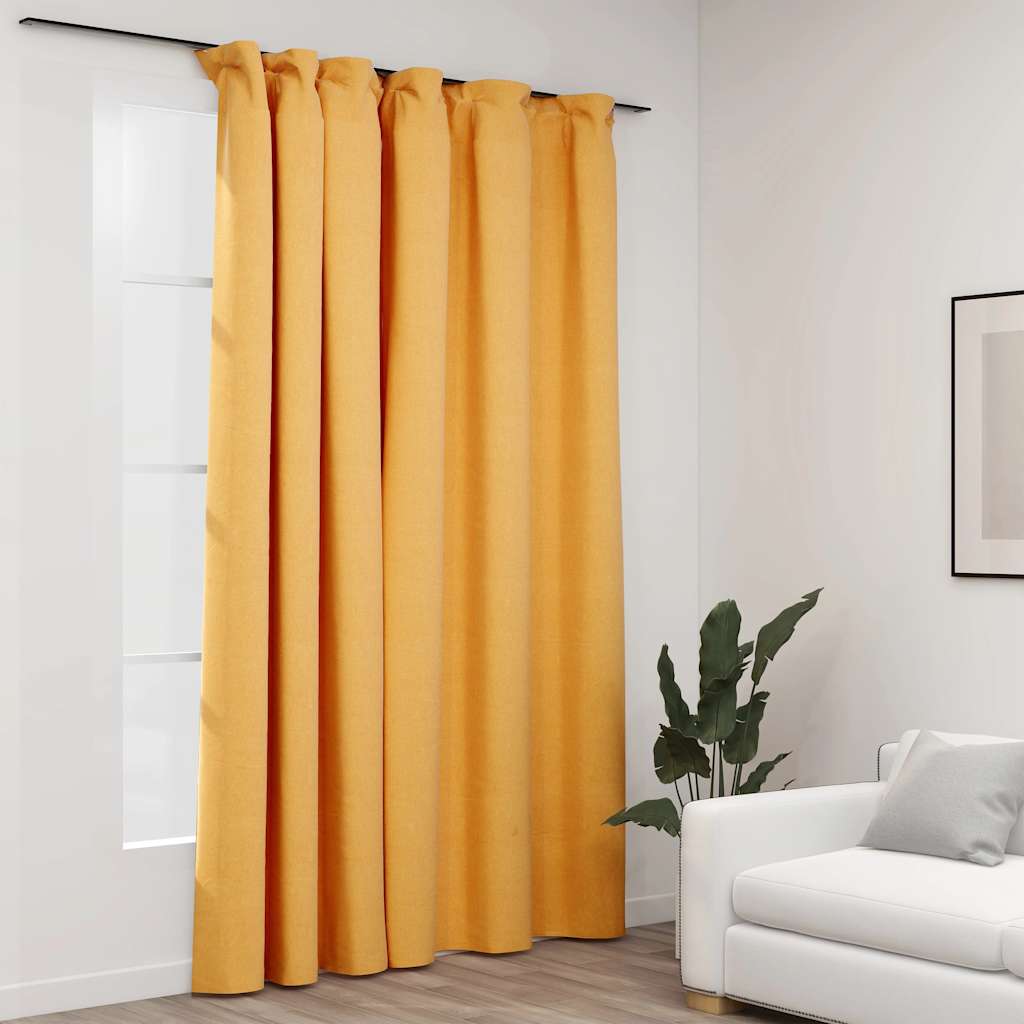 immagine 0 del prodotto tenda oscurante effetto lino con ganci gialle 290x245 cm vidaxl