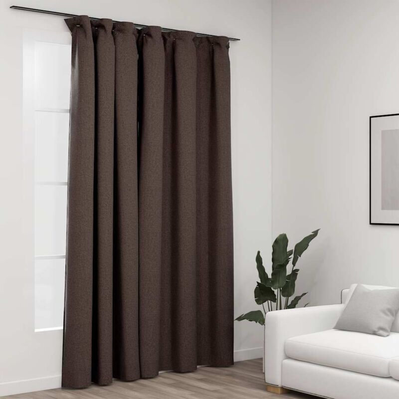 foto del prodotto tenda oscurante effetto lino con ganci talpa 290x245 cm vidaxl