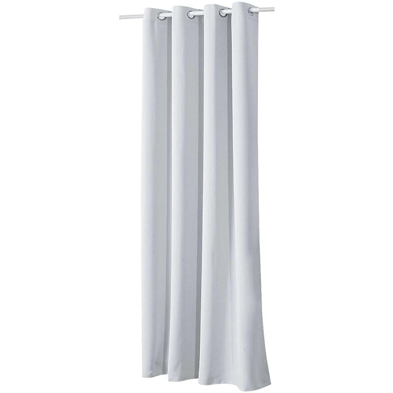 foto del prodotto tenda oscurante per finestre con occhielli per camera da letto. 1 pannello bianco ,tenda senza cinghie woltu