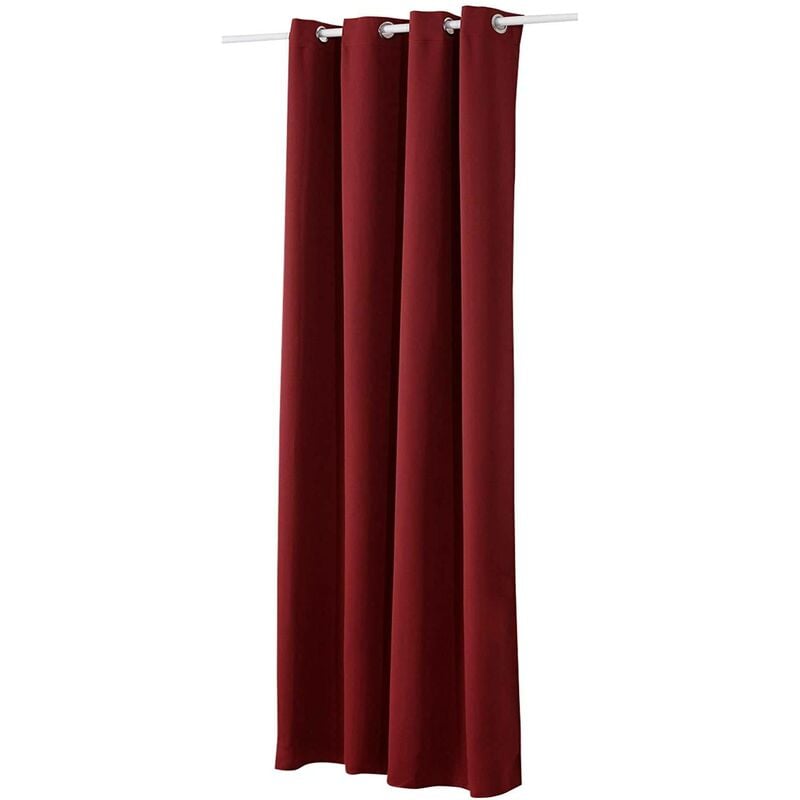 foto del prodotto tenda oscurante per finestre con occhielli per camera da letto. 1 pannello bordeaux ,tenda senza cinghie woltu