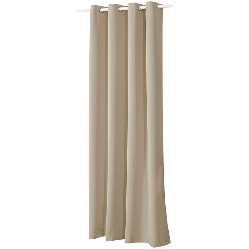 foto del prodotto tenda oscurante per finestre con occhielli per camera da letto. 1 pannello caff leggero ,tenda senza cinghie woltu