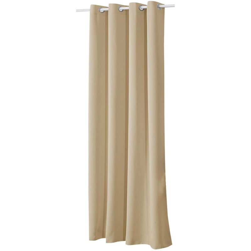 foto del prodotto tenda oscurante per finestre con occhielli per camera da letto. 1 pannello champagne ,tenda senza cinghie woltu