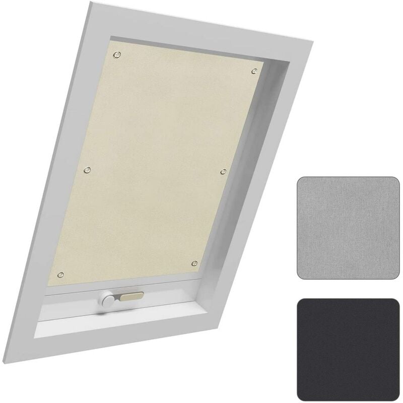 foto del prodotto tenda oscurante per interni con ventose. tenda da tetto senza perforazione beige 48x73 cm woltu