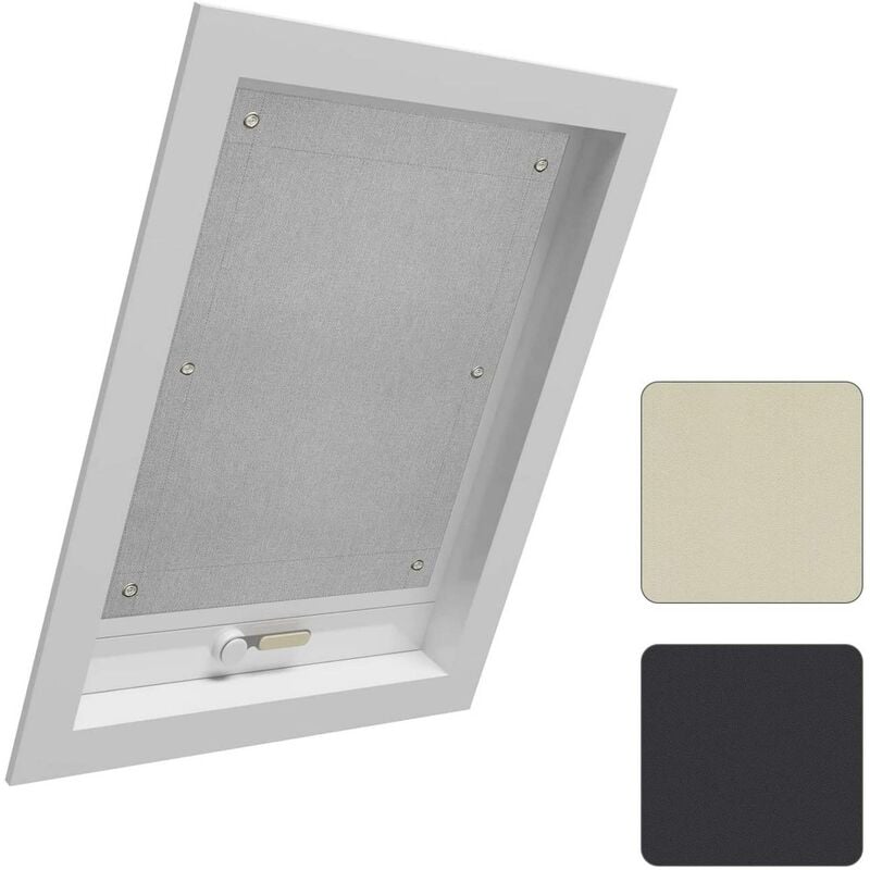 foto del prodotto tenda oscurante per interni con ventose. tenda da tetto senza perforazione grigio 60x73 cm woltu