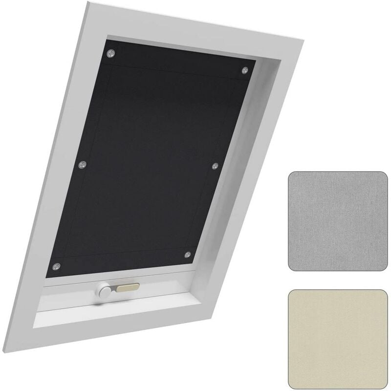 foto del prodotto tenda oscurante per interni con ventose. tenda da tetto senza perforazione nero 76x93 cm woltu