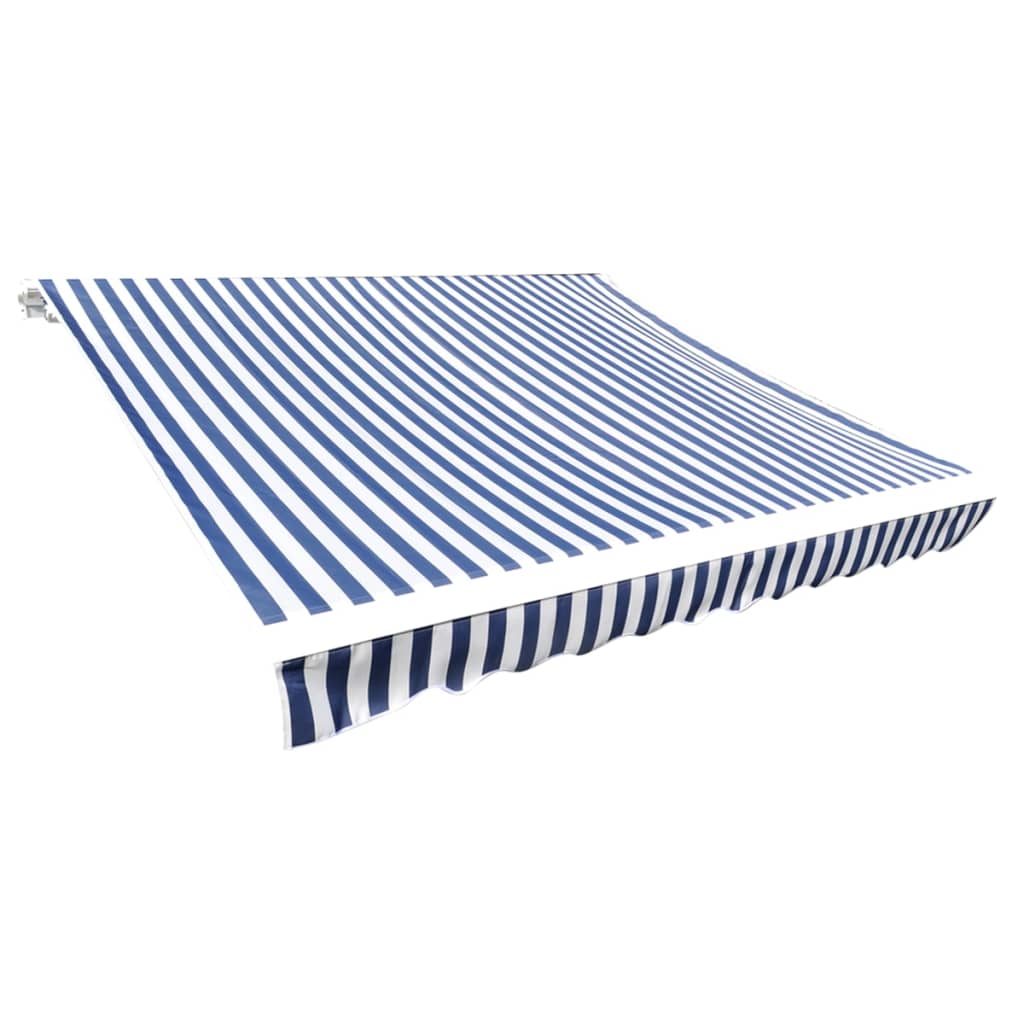 foto del prodotto tenda parasole in tela blu e bianco 6 x 3m telaio non incluso 