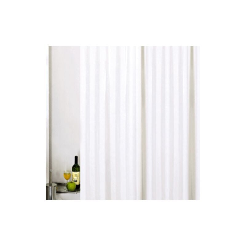 foto del prodotto tenda per doccia 2 lati in tessuto bianco 180 x 200 cm per piatti doccia fornita senza ganci bianco 180x200 cm