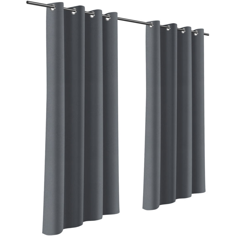foto del prodotto tenda per esterni tenda oscurante con occhielli opaca per il giardino e il balcone 254 x 213cm grigio scuro 1 pannello swanew
