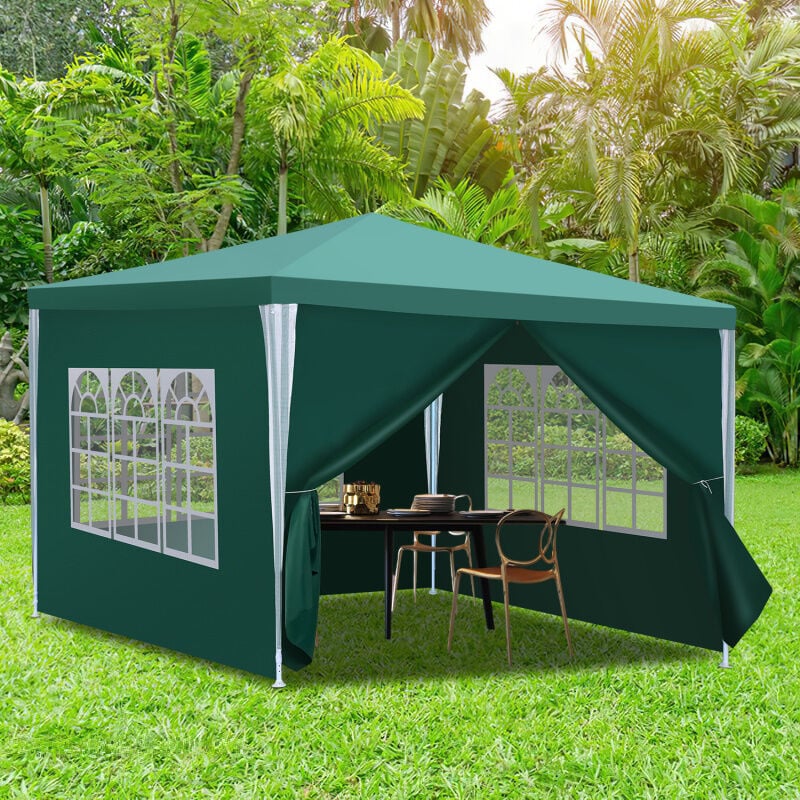 foto del prodotto tenda per eventi 3x3m tenda per barbecue tenda per feste tenda da giardino uv padiglione verde swanew