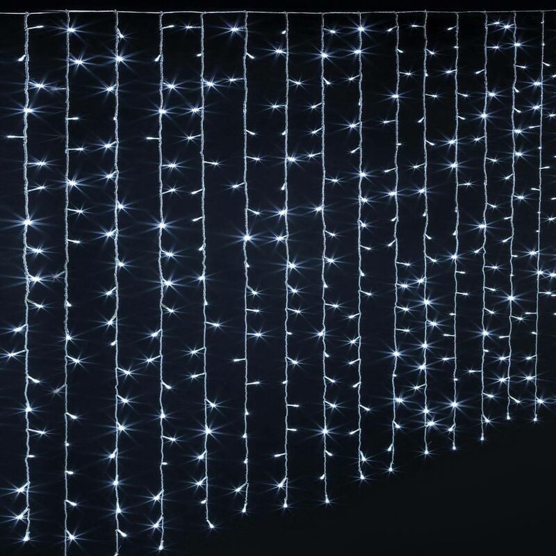 foto del prodotto tenda per facciate esterne 300x200cm bianco freddo 600 led trasformatore feeric lights christmas