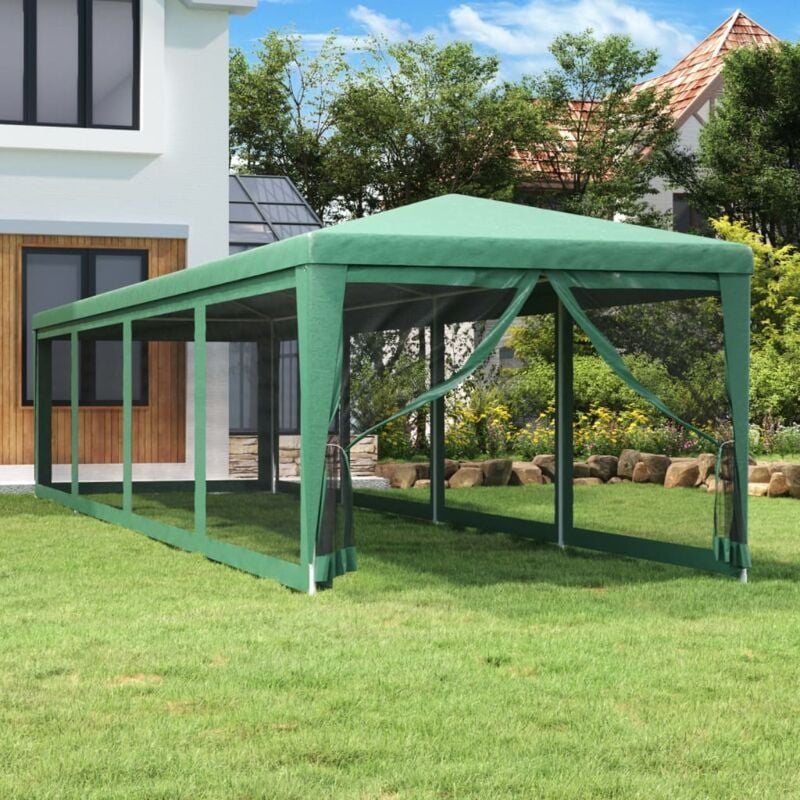 foto del prodotto tenda per feste con 10 pareti laterali in rete verde 3x12m hdpe vidaxl
