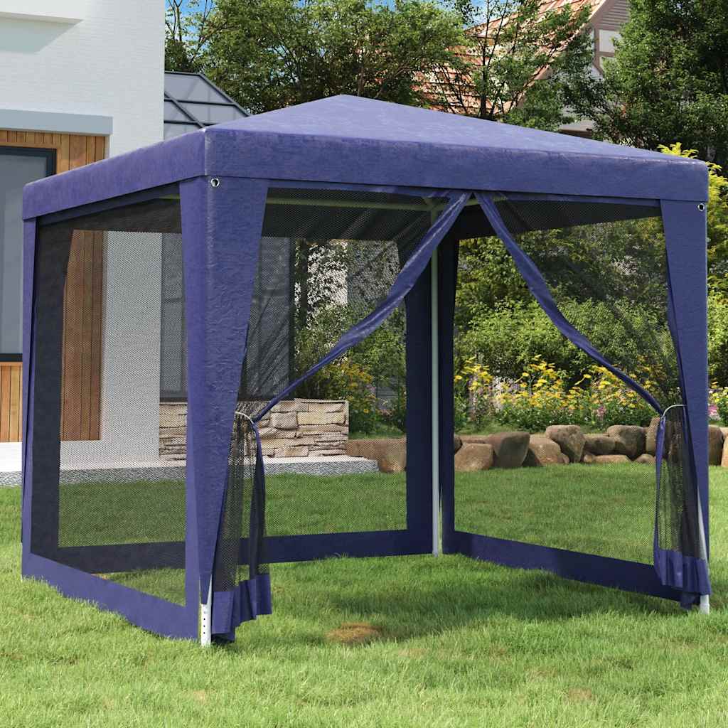 foto del prodotto tenda per feste con 4 pareti laterali in rete blu 2,5x2,5m hdpe