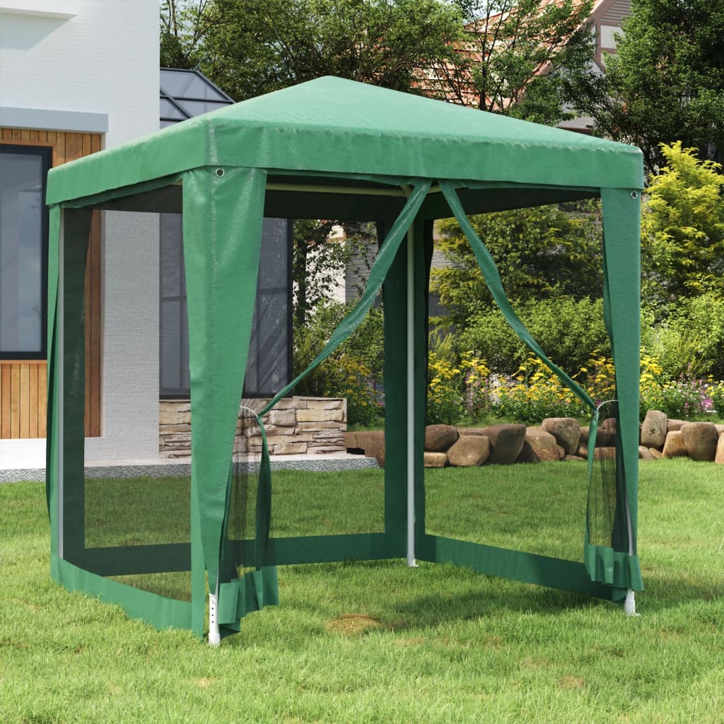 foto del prodotto tenda per feste con 4 pareti laterali in rete verde 2x2 m hdpe cod mxl 48861