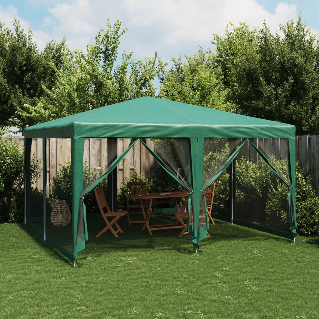 foto del prodotto tenda per feste con 8 pareti laterali in rete verde 4x4 m hdpe