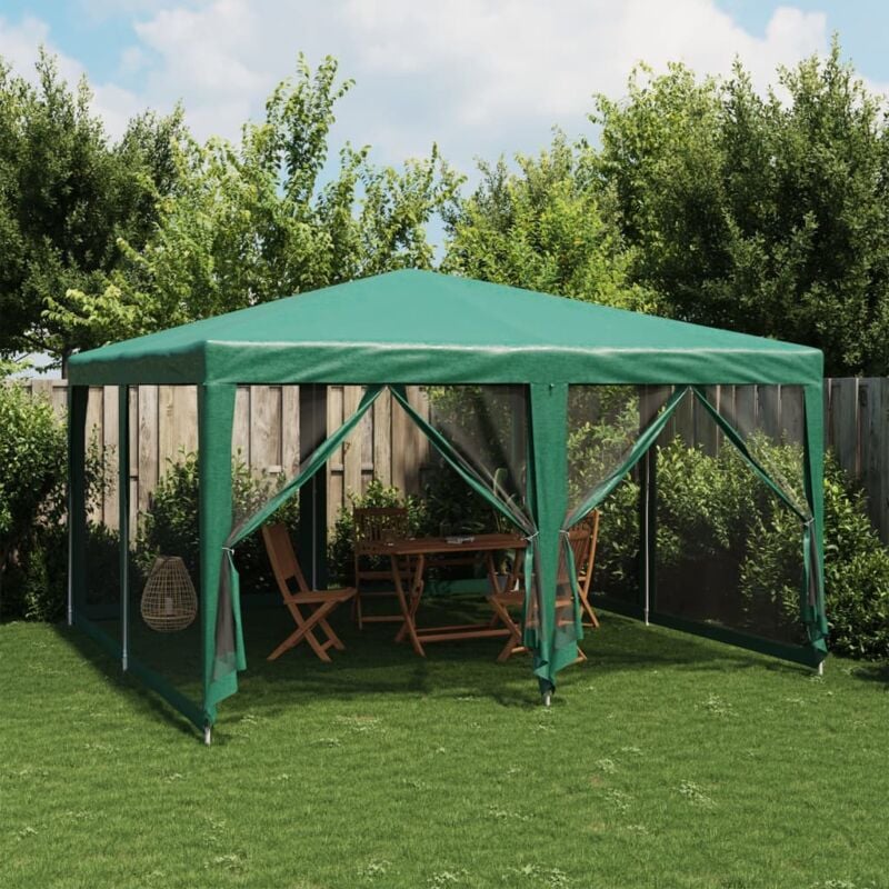 foto del prodotto tenda per feste con 8 pareti laterali in rete verde 4x4 m hdpe vidaxl