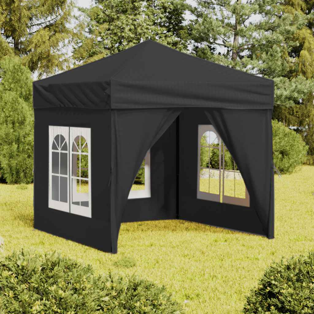 foto del prodotto tenda per feste pieghevole con pareti laterali antracite 2x2 m cod mxl 49198