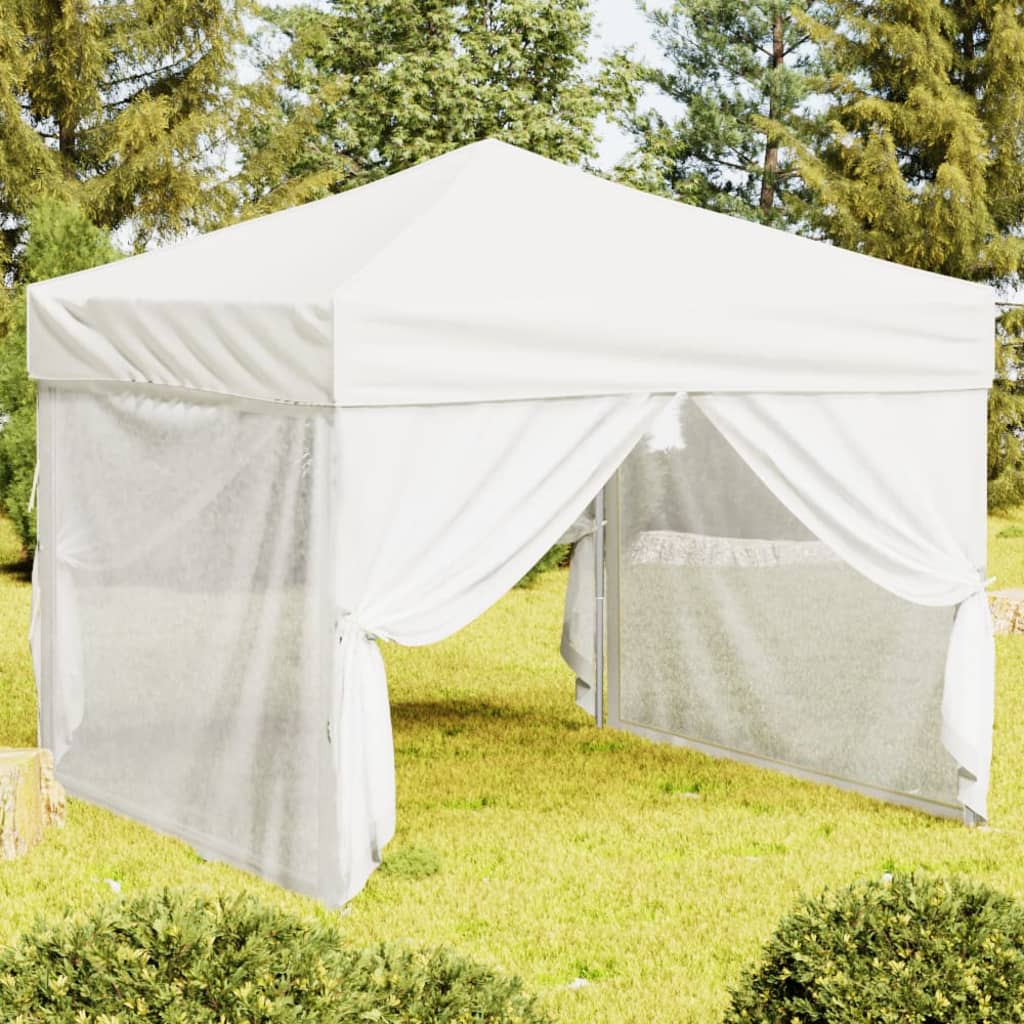 foto del prodotto tenda per feste pieghevole con pareti laterali bianco 3x3 m cod mxl 66239