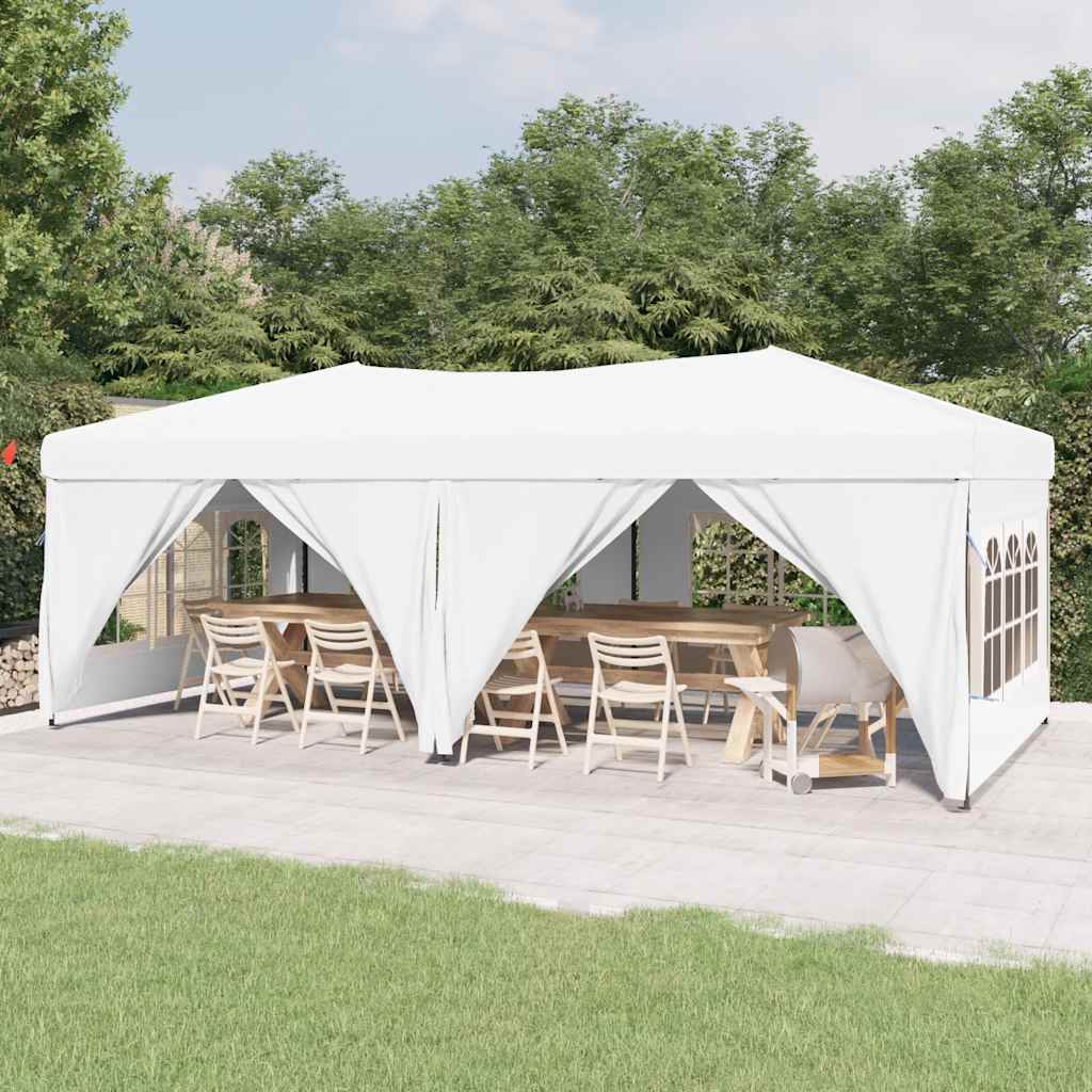 foto del prodotto tenda per feste pieghevole con pareti laterali bianco 3x6 m cod mxl 66282