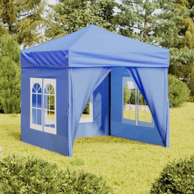 foto del prodotto tenda per feste pieghevole con pareti laterali blu 2x2 m vidaxl