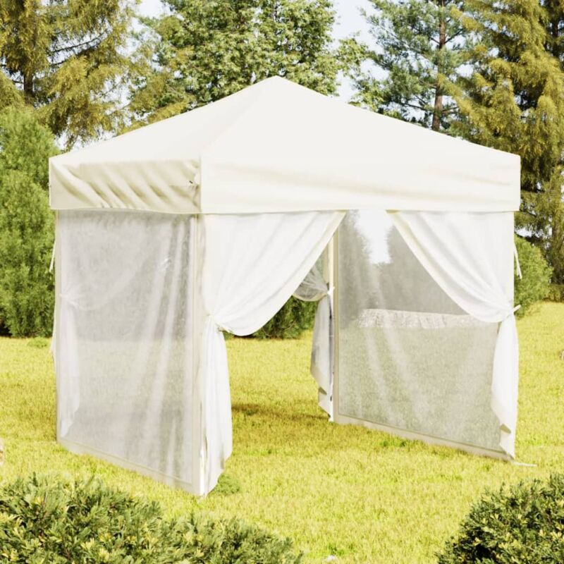foto del prodotto tenda per feste pieghevole con pareti laterali crema 2x2 m vidaxl