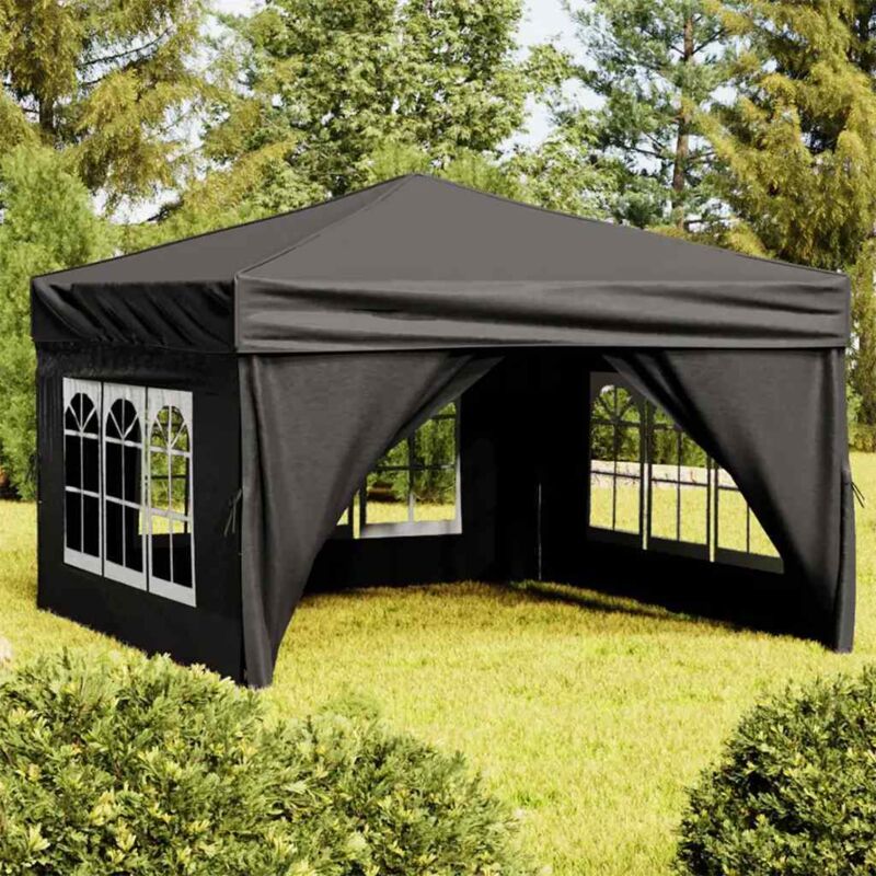 foto del prodotto tenda per feste pieghevole con pareti laterali nero 3x3 m - vidaxl